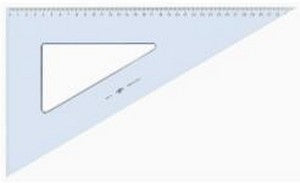 ARDA Wandtafel-Winkel 60° – Hypotenuse 35 cm, Kunststoff, Transparent, Skalenfarbe Schwarz