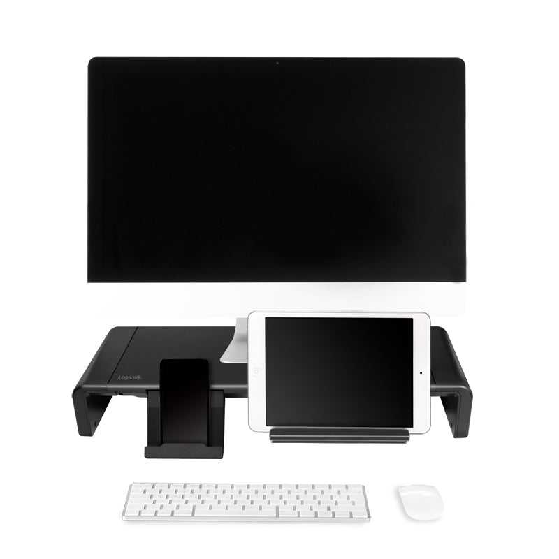LogiLink BP0140 – Monitor-Tischständer – freistehend – bis 25 kg – breitenverstellbar – Schwarz