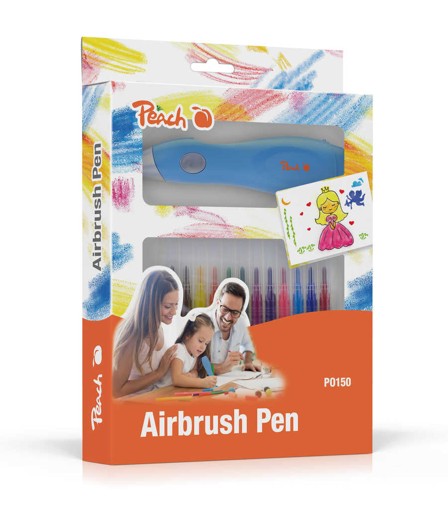 Peach PO150 Airbrush-Stifte – waschbar, 12 Farben