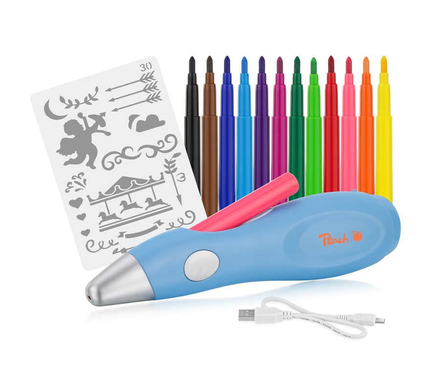 Peach PO150 Airbrush-Stifte – waschbar, 12 Farben