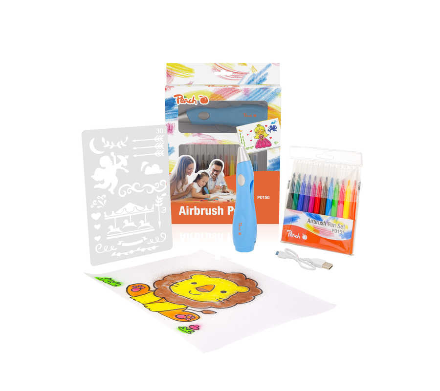 Peach PO150 Airbrush-Stifte – waschbar, 12 Farben