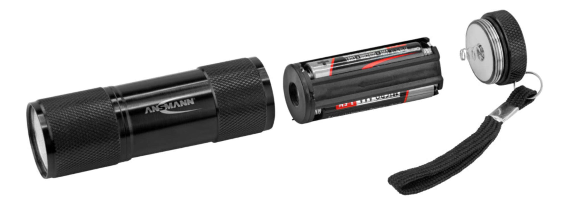 Ansmann Taschenlampe Action 9 – 175 lm, 19 m, IPX3, 3× AAA (inkl.) – Schwarz