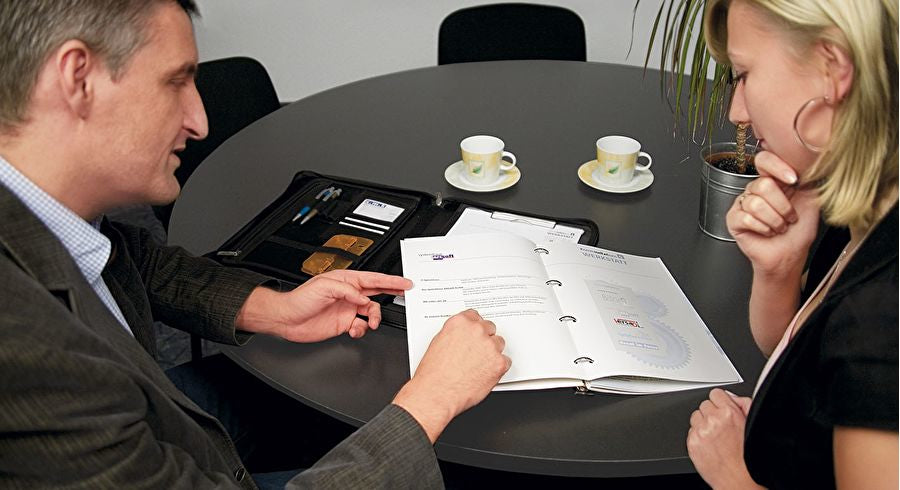 Wedo Elegance Konferenzmappe, für A4, 4 Ringe (herausnehmbar) – Kunstleder/Nylon – Schwarz