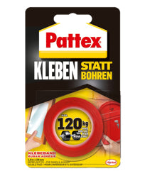 Pattex Montageband, extra stark, für Innen- & Aussenbereich, für glatte Oberflächen – 19 mm × 1,5 m, weiss, bis 120 kg