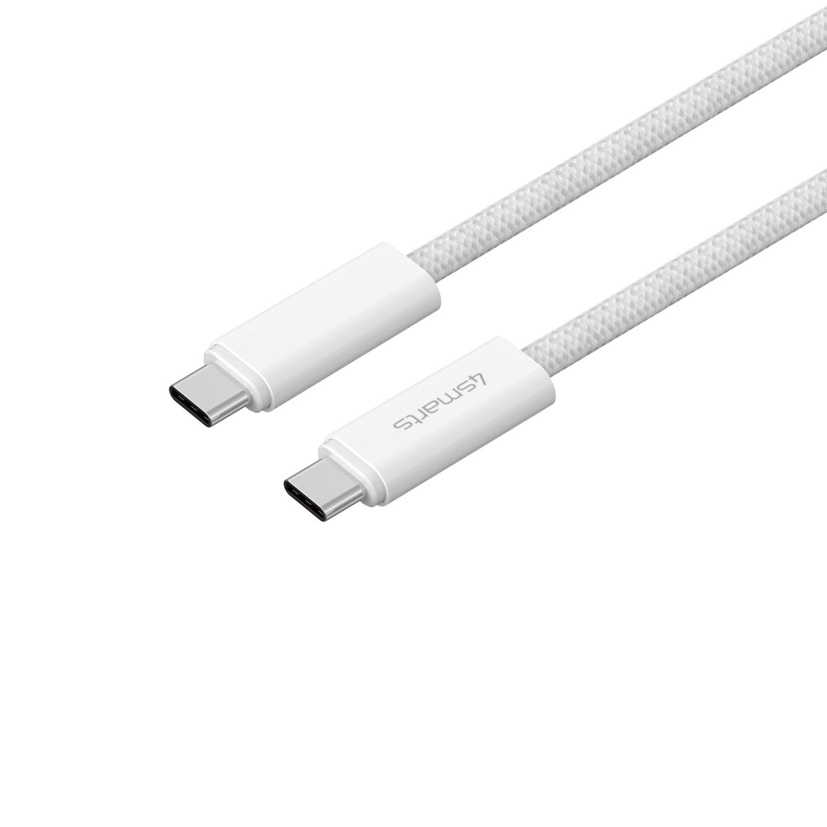4smarts USB-C auf USB-C Kabel – USB 3.2 Gen 2 (10 Gbit/s) – 1,5 m – PD 240 W – Geflochten – Weiss