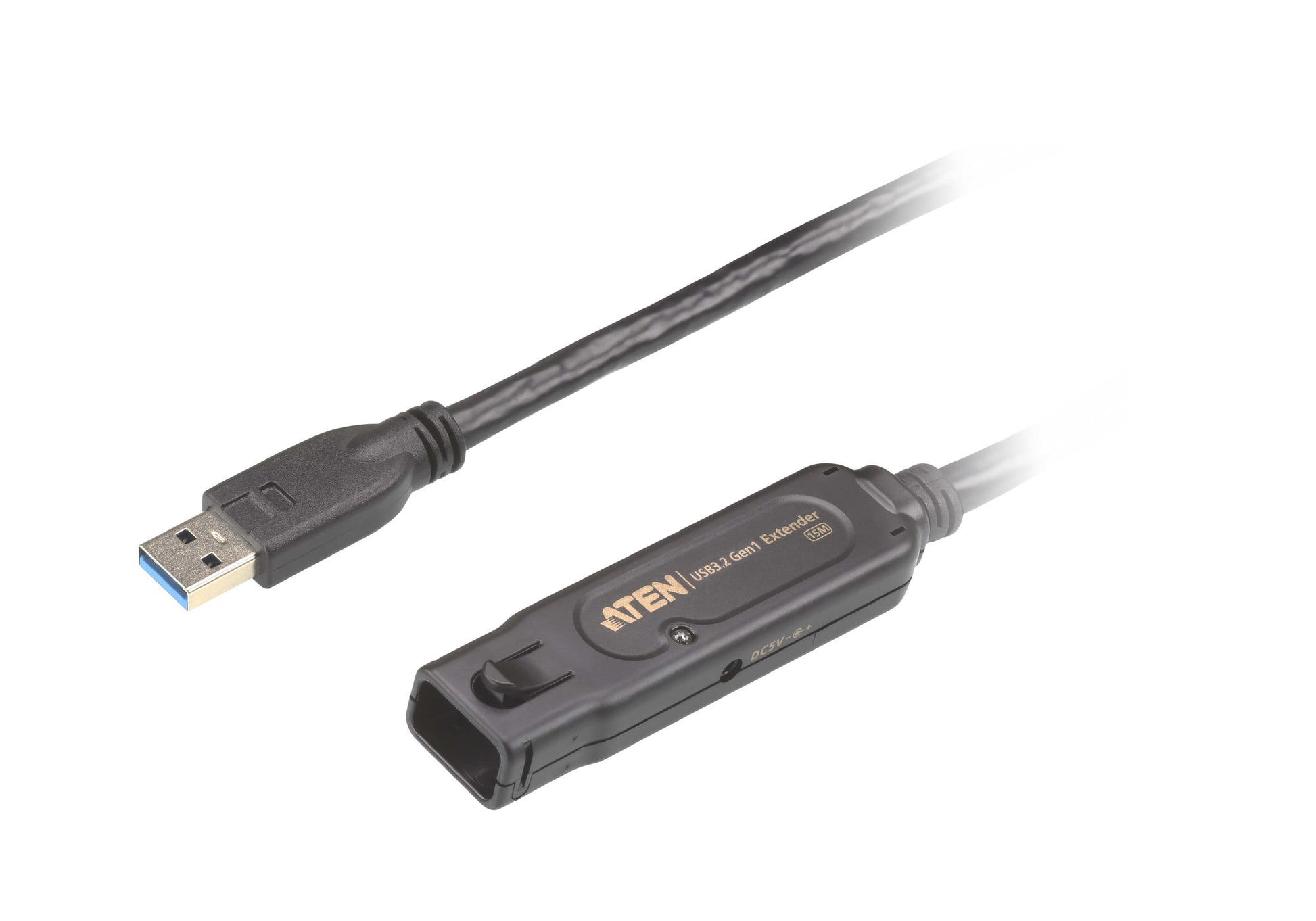 ATEN USB-A Verlängerungskabel (Stecker auf Buchse) – USB 3.2 Gen 1 (5 Gbit/s) – 15 m – Aktiv – Schwarz