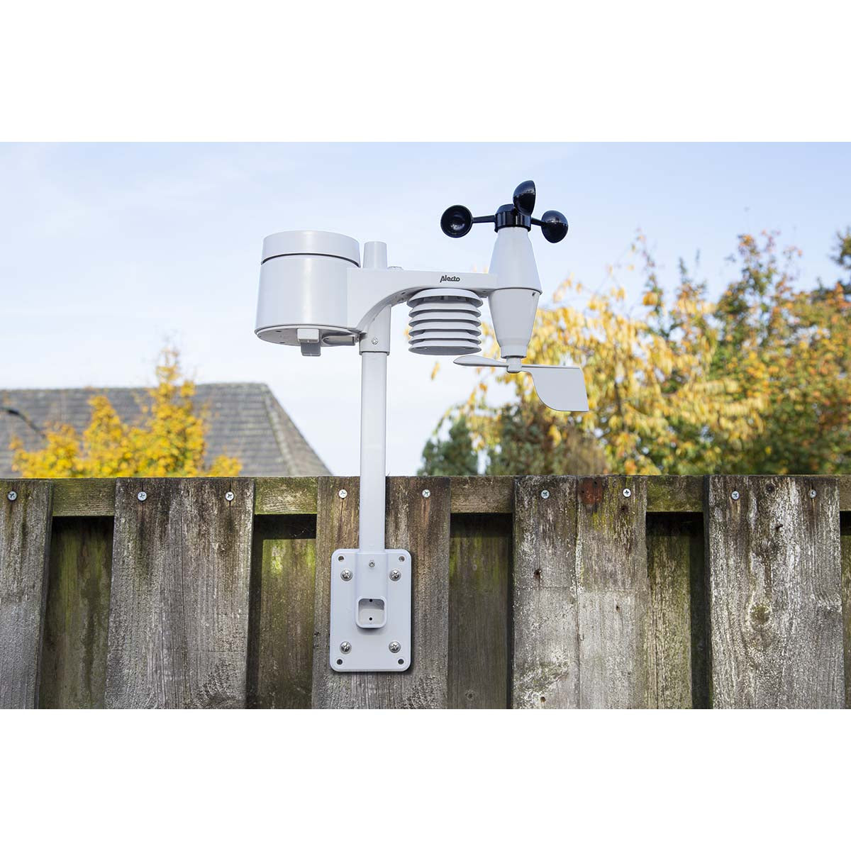 Alecto WS-4800 – Wetterstation, Funk 868 MHz, innen/außen, Hygrometer & Barometer, inkl. Aussensensor – weiss