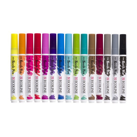 Talens Ecoline Brush Pens – Pinselspitze, wasserbasiert, 15 Farben