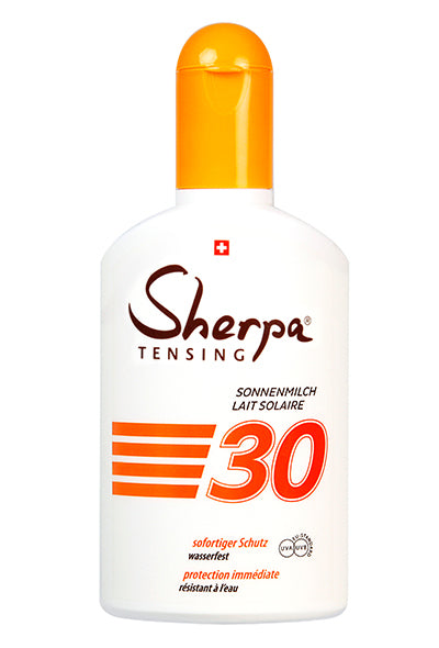 Sherpa TENSING Sonnenmilch – Kunststoff, Lichtschutzfaktor 30, 175 ml, parfümfrei, hautverträglich, wasserfest