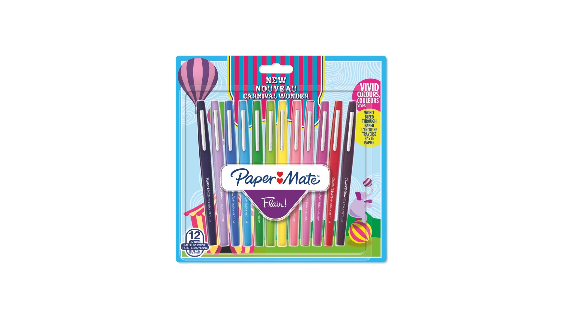Papermate Filzstifte, Strichbreite 0,7 mm, 12 Farben