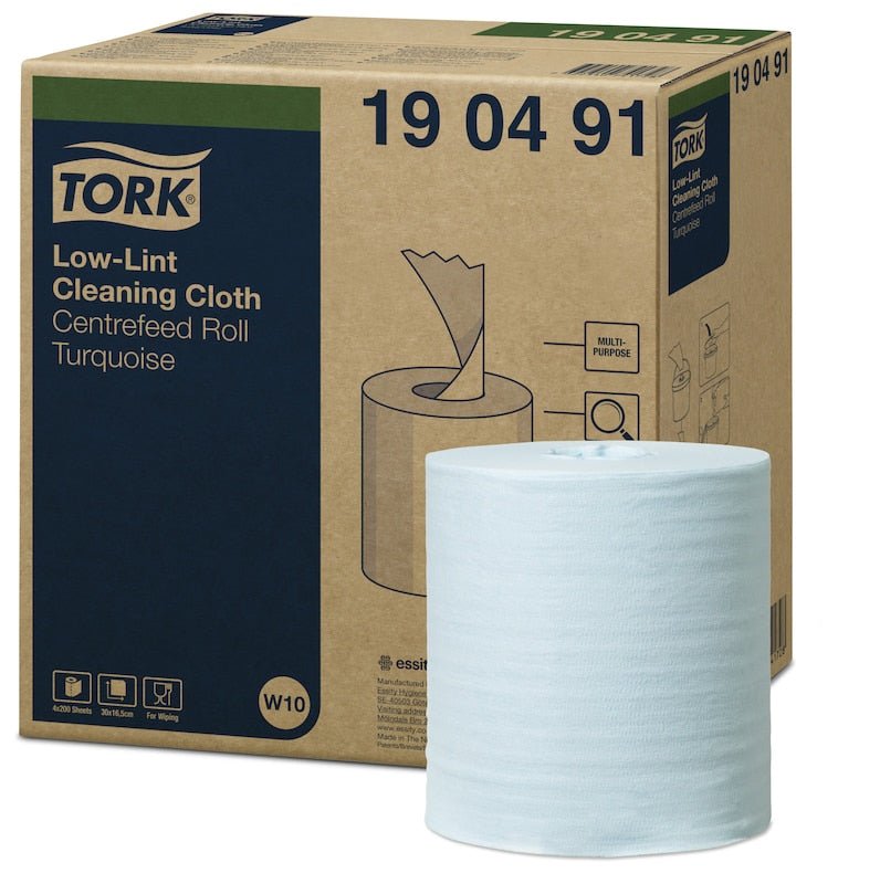 Tork Mehrzweck-Putzrolle, fusselfrei, 1-lagig – für Tork W10 Spender, türkis, 16,5 × 30 cm, 4 Stk.