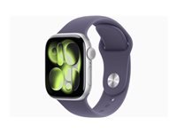 Apple Watch S11 – Smartwatch – 42 mm, GPS, OLED, 50 m, Silber, Purple Fog Sportarmband (S/M)