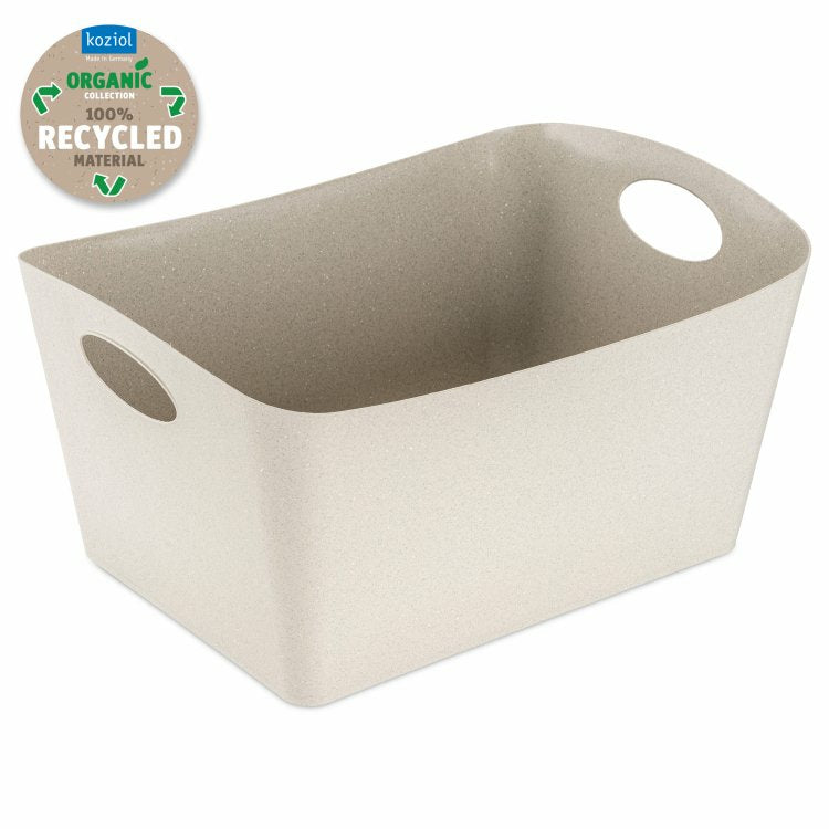 Koziol Aufbewahrungsbox 15 l – Recycling-Kunststoff – Beige – mit Griff, verschachtelbar – 480 × 237 × 310 mm