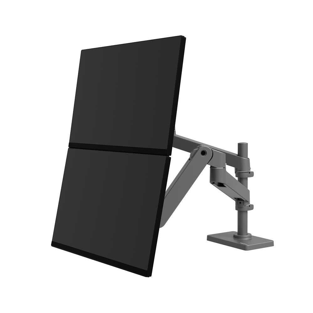 Ergotron LX PRO – Monitorarm, Dual, Tischdurchführung, gestapelt