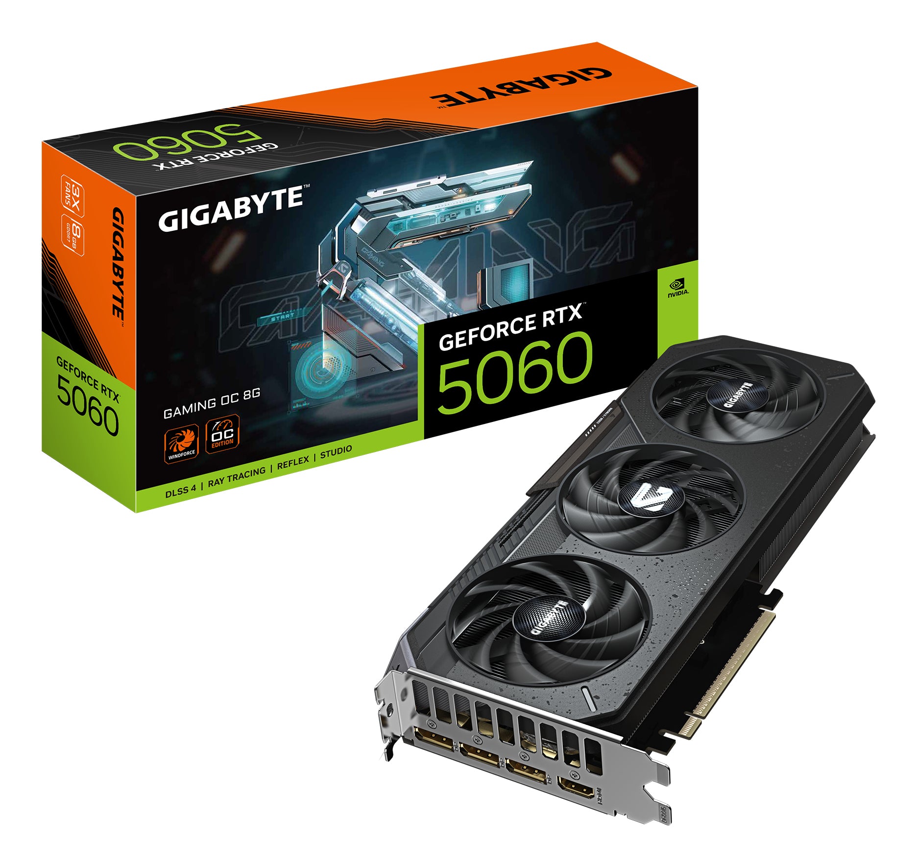 GIGABYTE GV-N5060GAMING OC-8GD – PCIe Grafikkarte – 3×DP, 1×HDMI, PCIe 5.0, 1×8‑pin