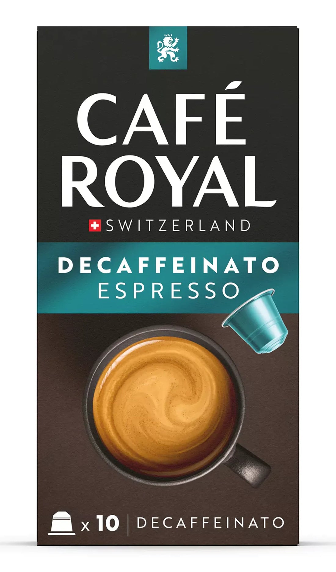Café Royal Espresso Entkoffeiniert – Kapseln für Nespresso – entkoffeiniert, Intensität 6, 10 Kapseln