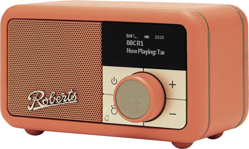 Roberts Radio Revival Petite 2 – DAB-/Internetradio – Tischradio – DAB+, Akkubetrieb – Orange
