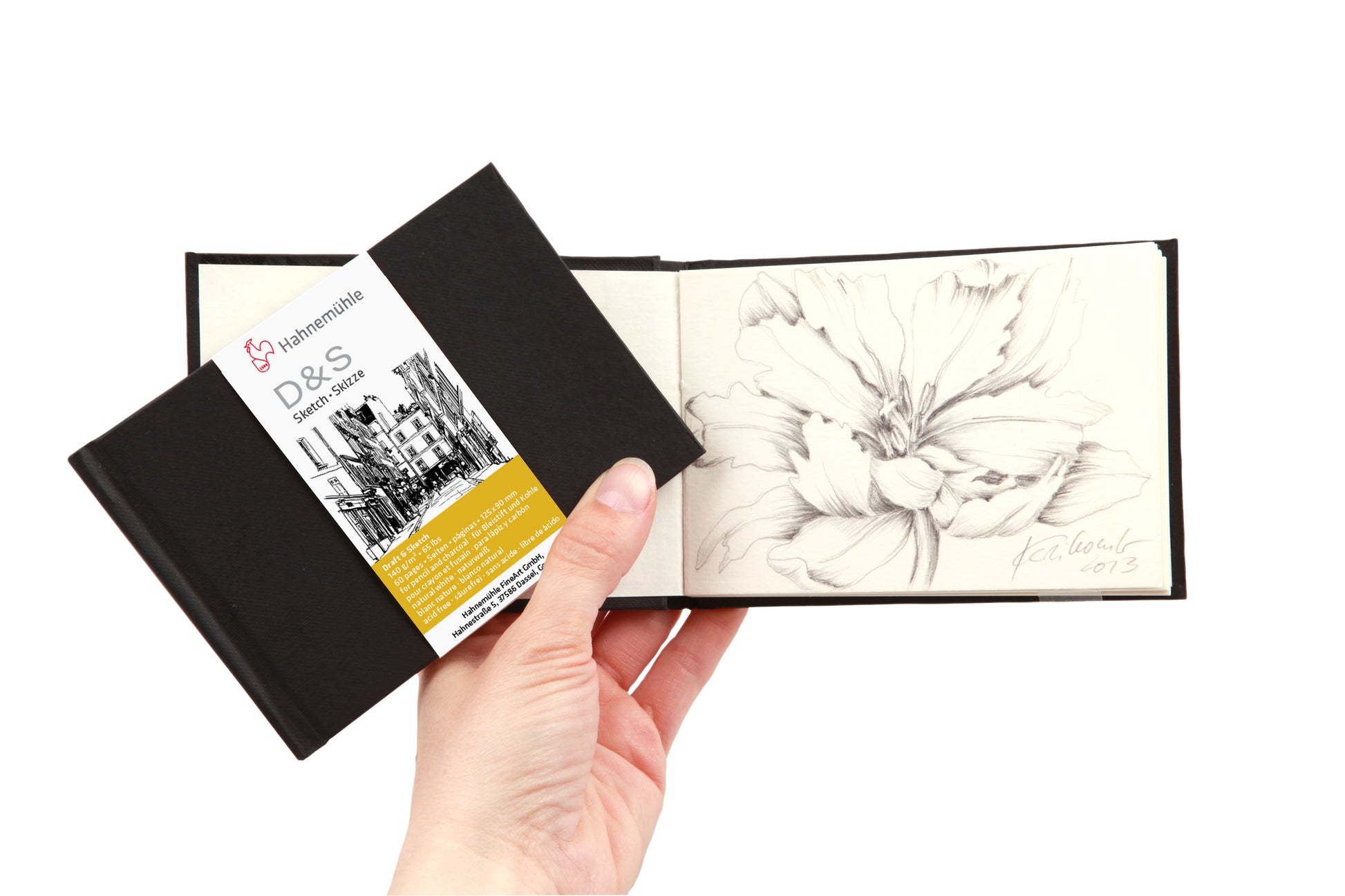 Hahnemühle Skizzenbuch D&S – A5 hoch – 140 g/m² – 80 Blatt – Weiss – für Bleistift, Kohle & Tusche