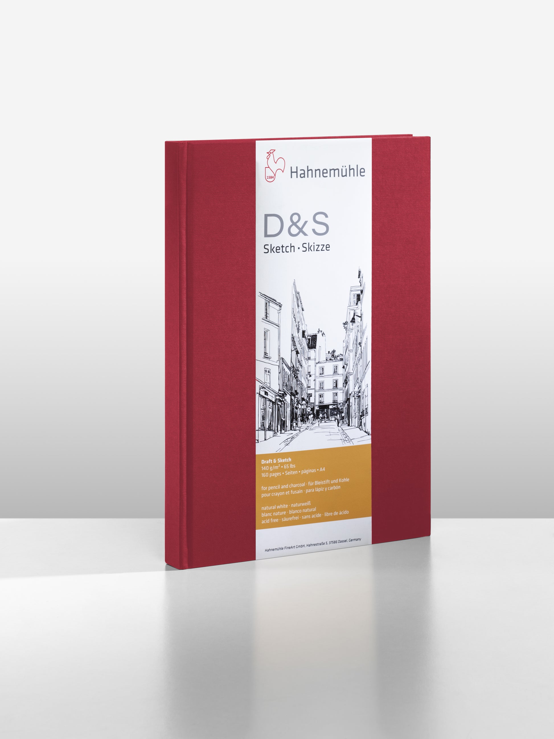 Hahnemühle Skizzenbuch D&S – A5 hoch – 140 g/m² – 80 Blatt – Weiss – für Bleistift, Kohle & Tusche