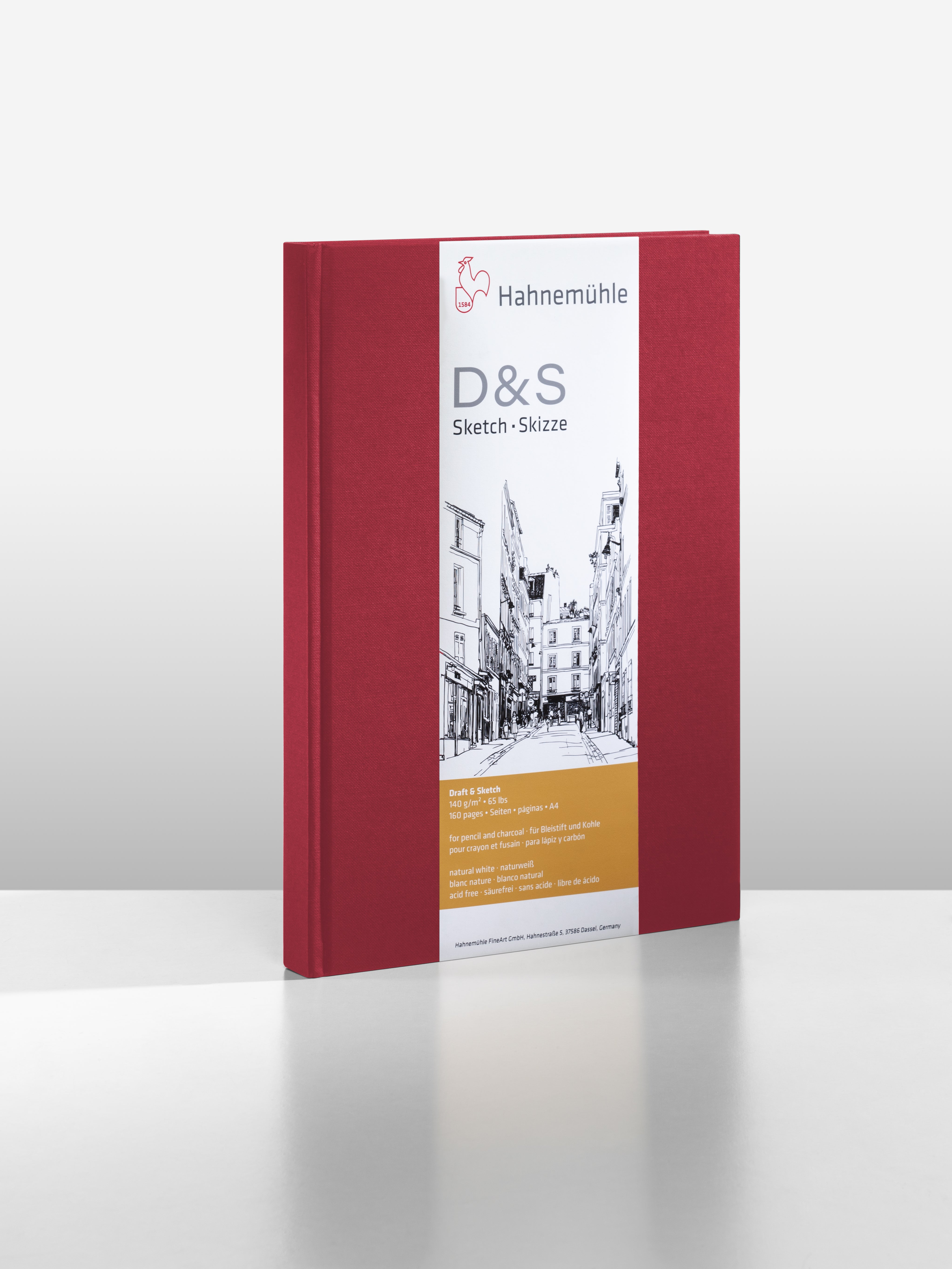 Hahnemühle Skizzenbuch D&S – A5 hoch – 140 g/m² – 80 Blatt – Weiss – für Bleistift, Kohle & Tusche