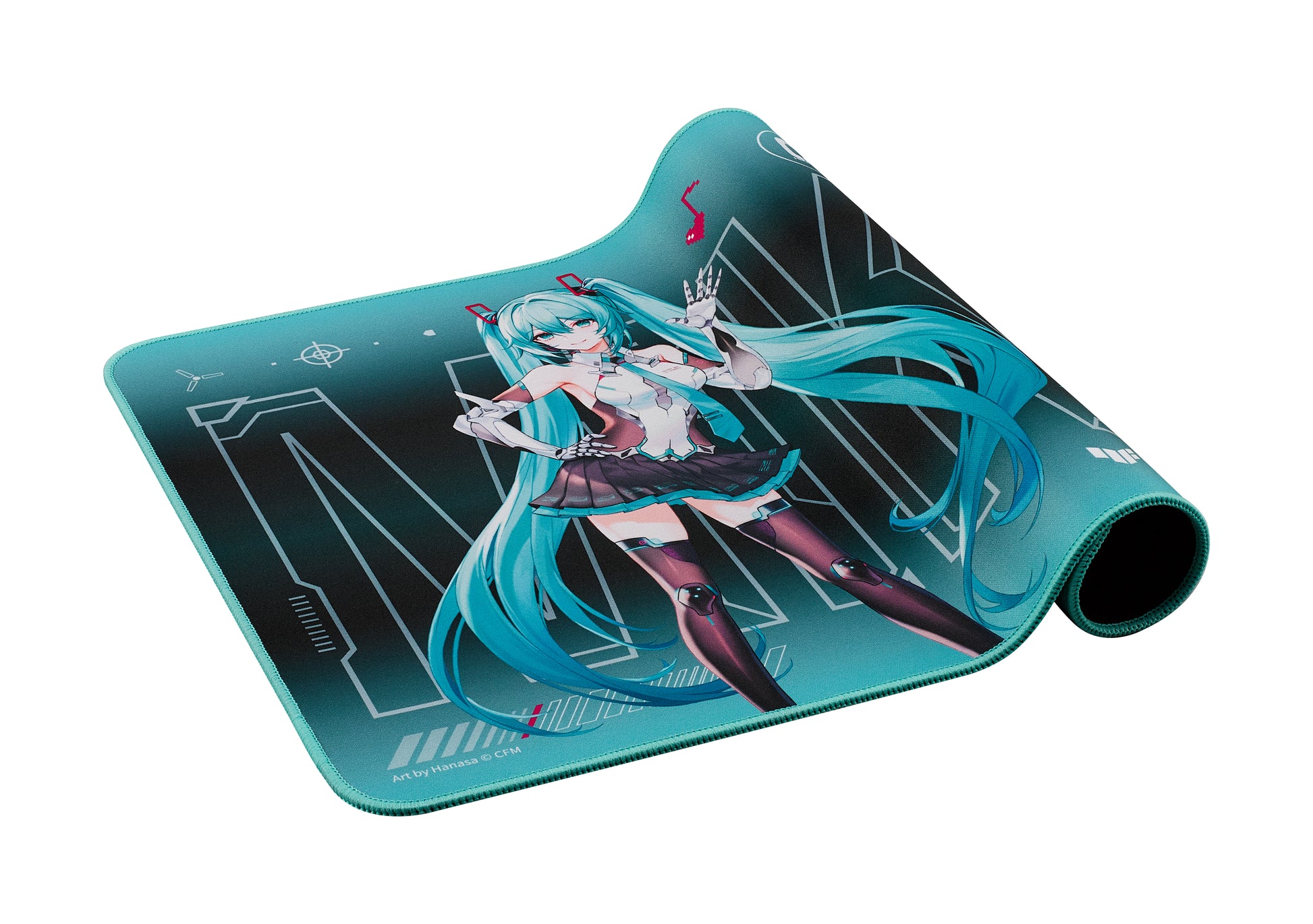 ASUS TUF Gaming P1 Hatsune Miku – Gaming-Mauspad – 360 × 260 mm, Stoff, Türkis