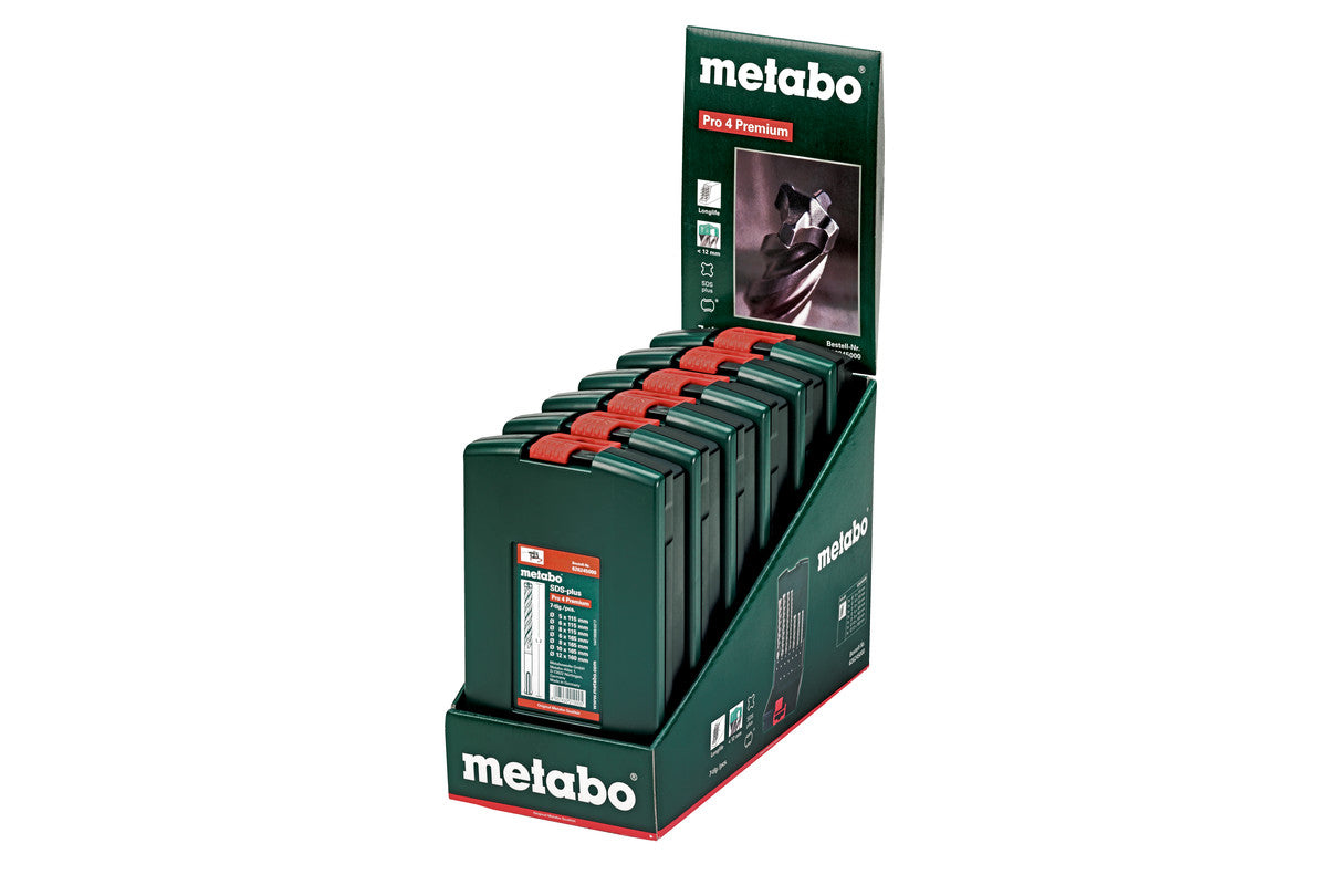 Metabo Hammerbohrer-Set 5–12 mm Hartmetall SDS Plus – für Mauerwerk & Beton – 7-tlg. – 4-Schneider