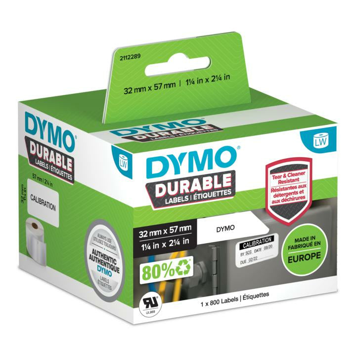 DYMO Drucketiketten, 57 mm × 32 mm, weiss, permanent, für LabelWriter 4XL und LabelWriter 450 Serie