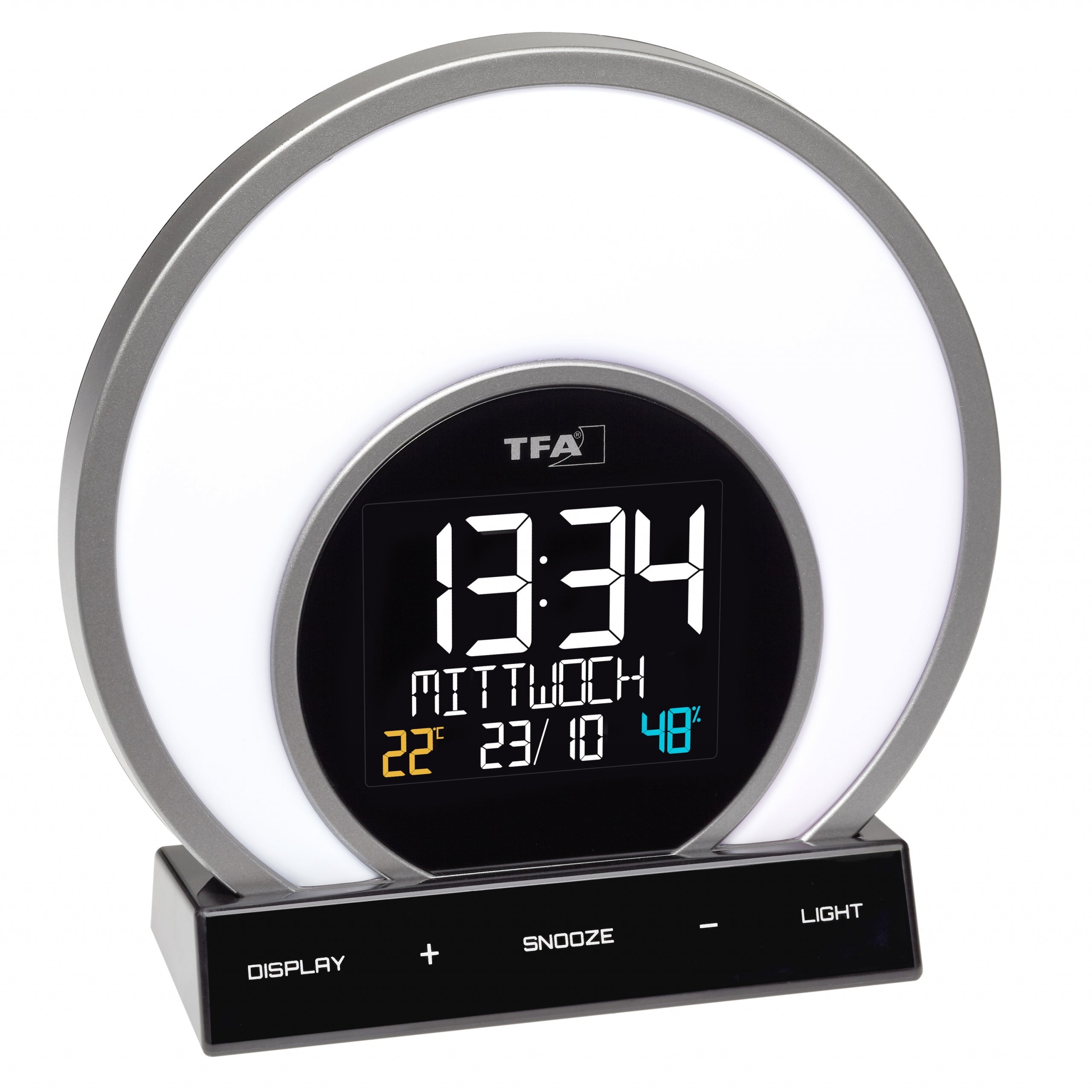 TFA-Dostmann TFA Dostmann Soluna Lichtwecker – digital – 6,8 × 17,5 × 17,0 cm, schwarz, Kunststoff, Lichtprojektion, USB