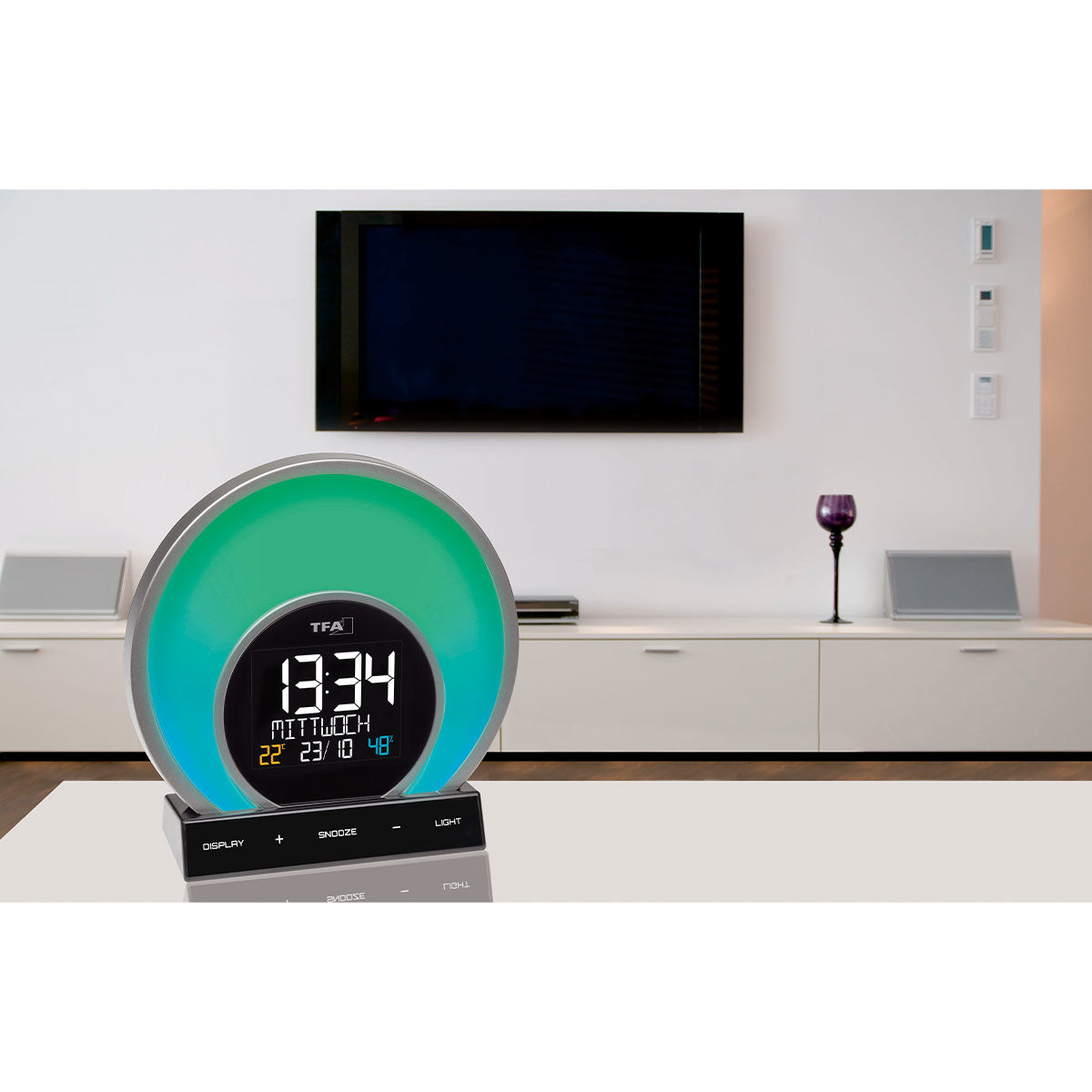 TFA-Dostmann TFA Dostmann Soluna Lichtwecker – digital – 6,8 × 17,5 × 17,0 cm, schwarz, Kunststoff, Lichtprojektion, USB