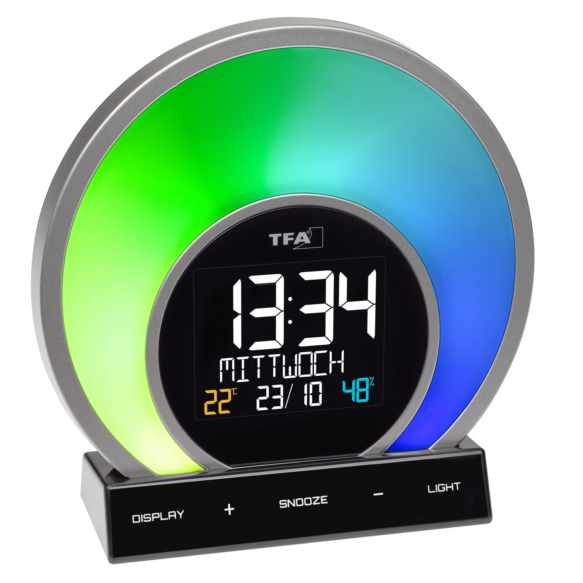 TFA-Dostmann TFA Dostmann Soluna Lichtwecker – digital – 6,8 × 17,5 × 17,0 cm, schwarz, Kunststoff, Lichtprojektion, USB