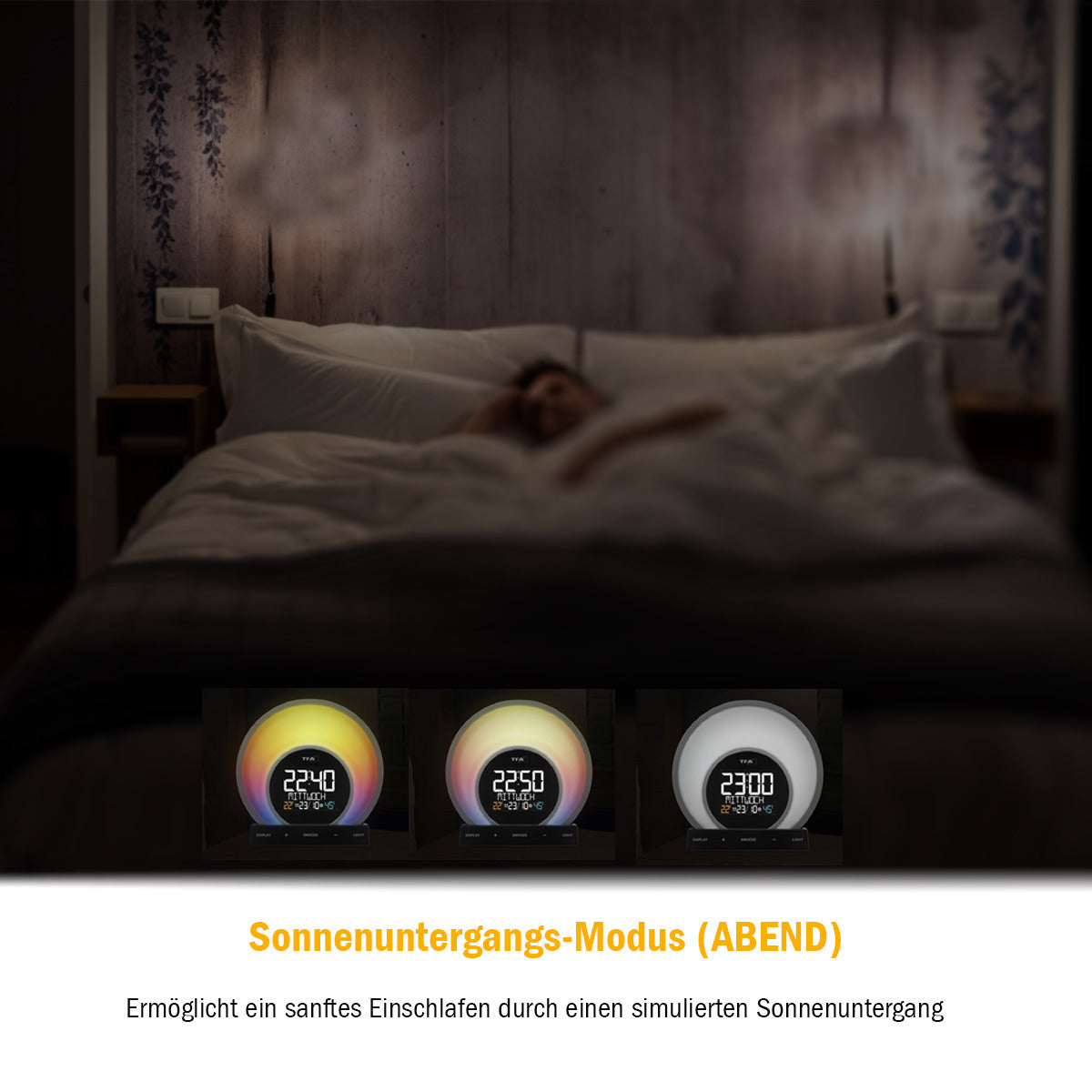 TFA-Dostmann TFA Dostmann Soluna Lichtwecker – digital – 6,8 × 17,5 × 17,0 cm, schwarz, Kunststoff, Lichtprojektion, USB