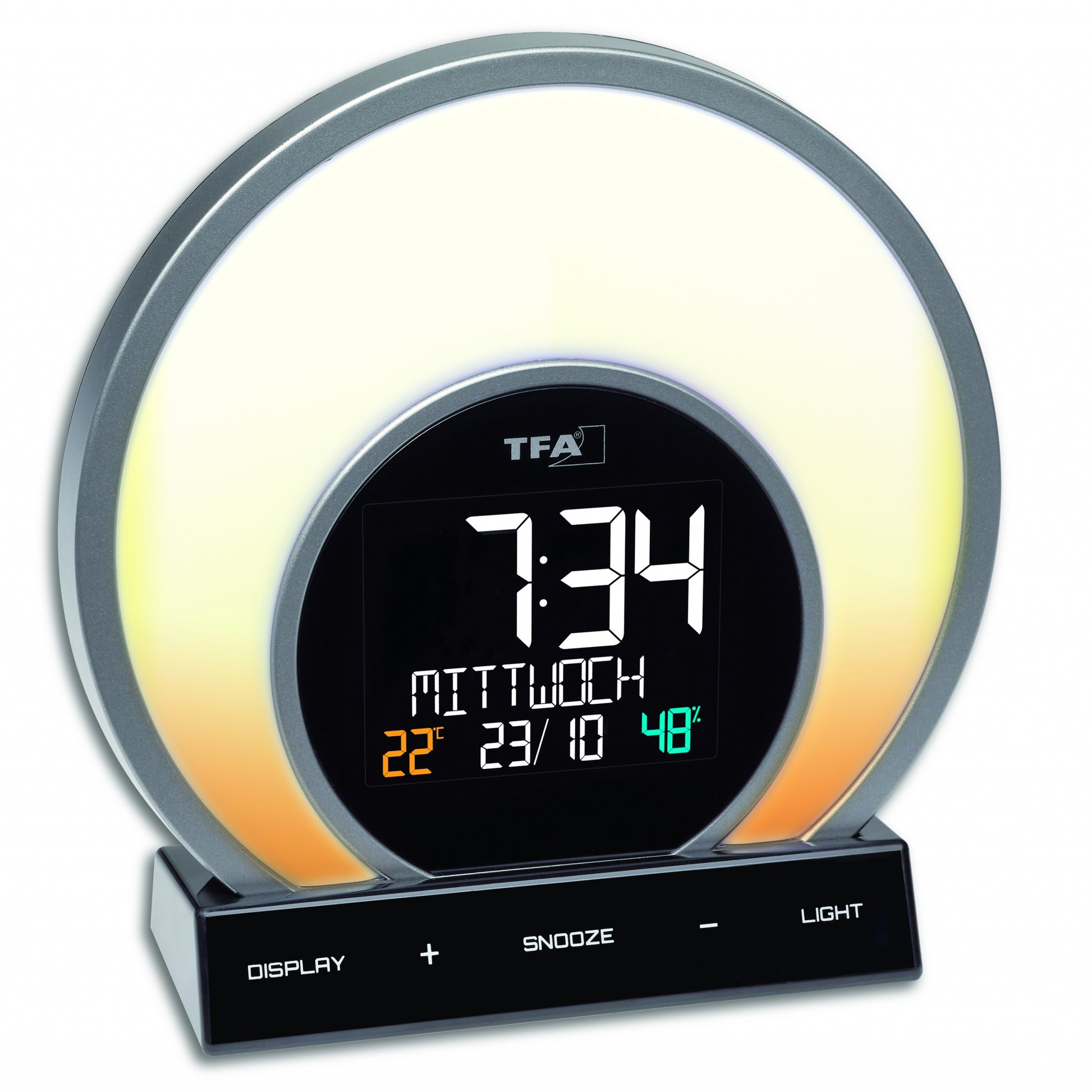TFA-Dostmann TFA Dostmann Soluna Lichtwecker – digital – 6,8 × 17,5 × 17,0 cm, schwarz, Kunststoff, Lichtprojektion, USB