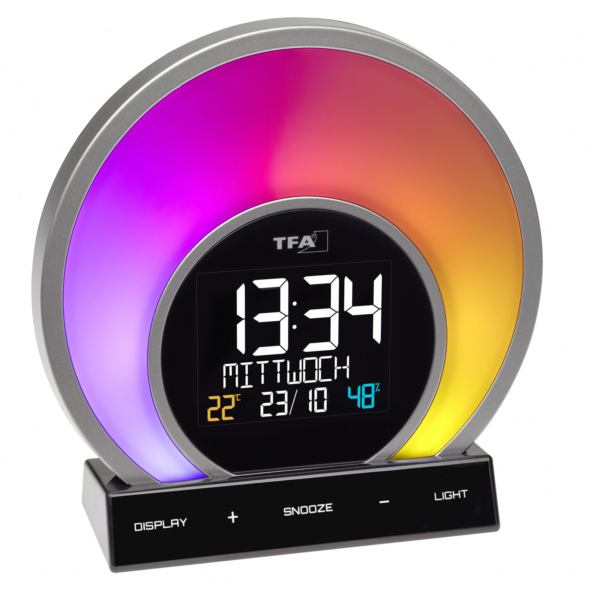 TFA-Dostmann TFA Dostmann Soluna Lichtwecker – digital – 6,8 × 17,5 × 17,0 cm, schwarz, Kunststoff, Lichtprojektion, USB