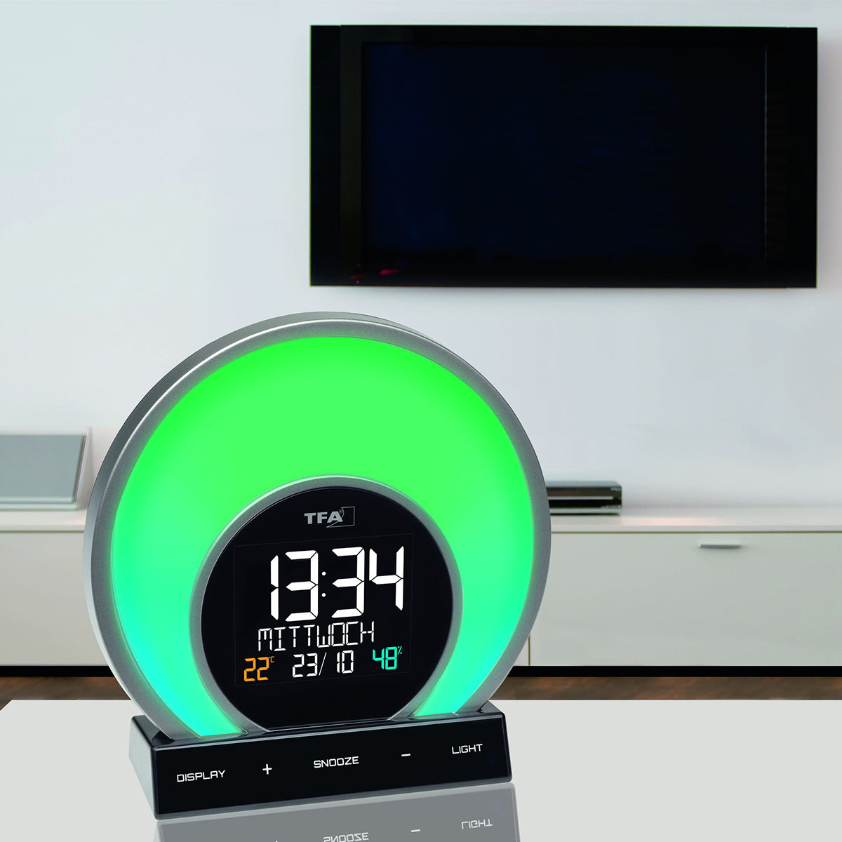 TFA-Dostmann TFA Dostmann Soluna Lichtwecker – digital – 6,8 × 17,5 × 17,0 cm, schwarz, Kunststoff, Lichtprojektion, USB