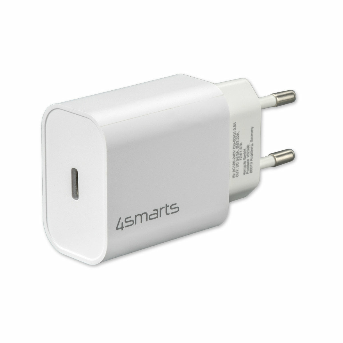 4smarts VoltPlug USB-Ladegerät 20 W – USB-C×1 – PD – Weiss