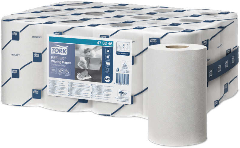 Tork Putzrolle – 1-lagig, Recyclingfasermaterial, weiss, 198 mm × 120,1 m, 12 Rollen