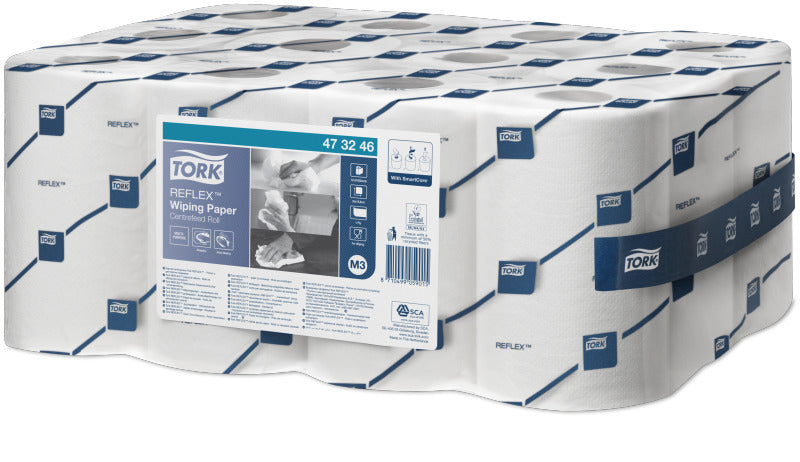 Tork Putzrolle – 1-lagig, Recyclingfasermaterial, weiss, 198 mm × 120,1 m, 12 Rollen