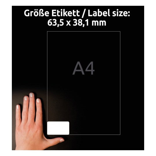 Avery Adressetiketten, 63,5 mm × 38,1 mm, weiss, Papier, permanent, 10 Blätter (210 Etiketten)