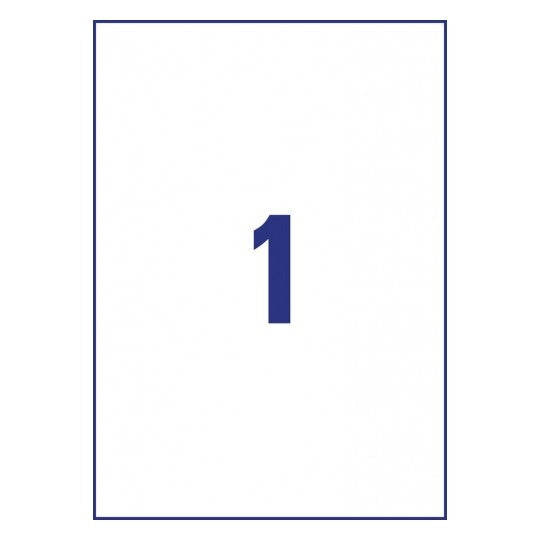 Avery Haftetiketten, 210 mm × 297 mm, naturweiss, Altpapier, permanent, 10 Blatt