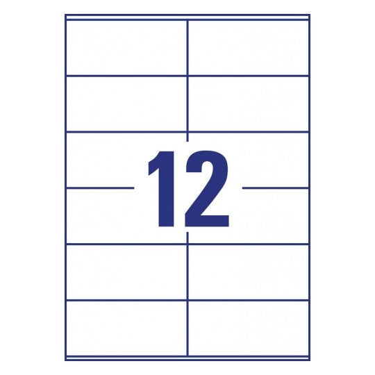 Avery Druckeretiketten, 105 mm × 48 mm, weiss, Papier, permanent, 120 Etiketten (10 Blatt)