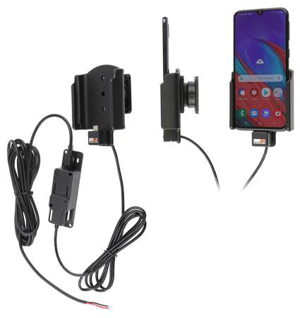 Brodit Auto-Halterung, Schraubbefestigung, 360° drehbar, Ladefunktion 12/24 V – für Samsung Galaxy A40