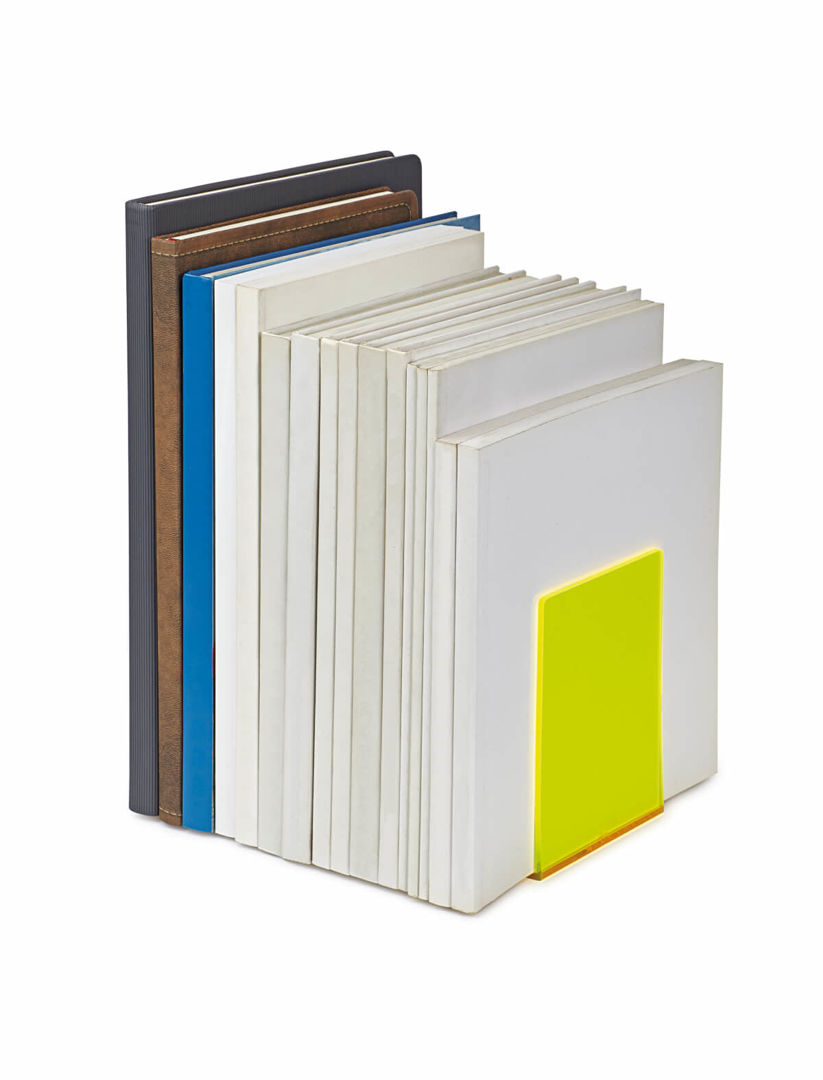 MAUL Buchstütze – 100 × 100 × 130 mm, Acryl, gelb