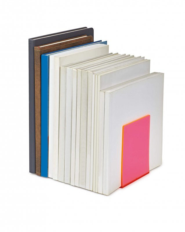 MAUL Buchstützen – pink transparent – 100 × 130 mm – Acryl, 2 Stück