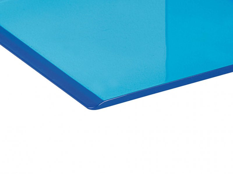 MAUL Buchstützen – blau transparent – 100 × 130 mm – Kunststoff, 2 Stück