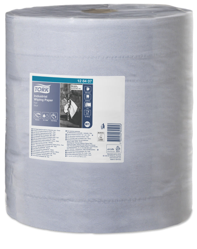 Tork Industrie-Putzrolle – 3-lagig – 36,9 cm × 340 m – für Tork W1-Spender – blau