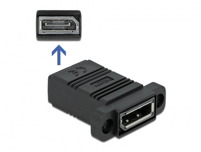 DeLOCK 81309 Adapter DisplayPort zu DisplayPort – 8K (7680 × 4320) @ 30 Hz, HDCP, Schwarz