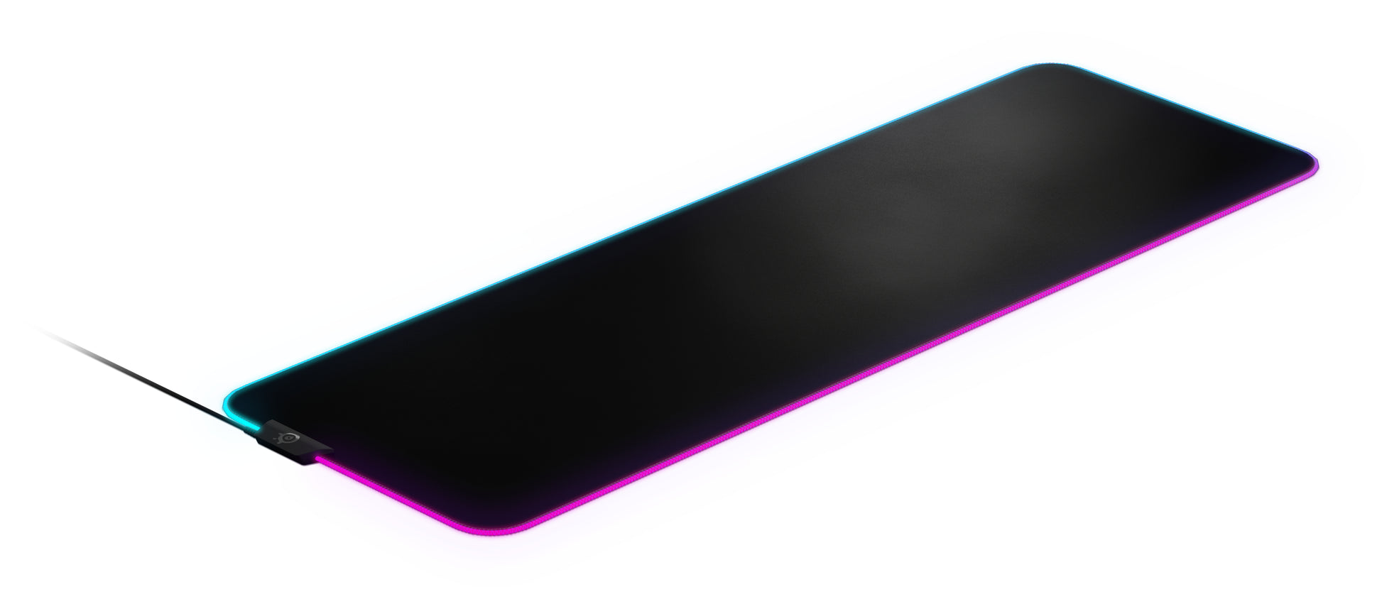 SteelSeries QcK Prism Cloth XL Gaming-Mauspad – RGB, gestickte Kanten, Anti-Rutsch-Basis, waschbar, schwarz