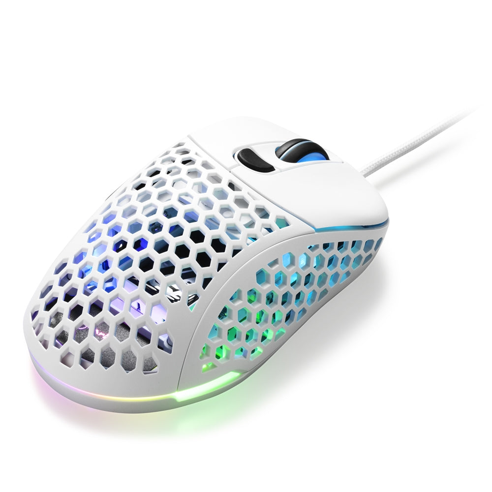Sharkoon Light 200 – Gaming-Maus – Kabelgebunden (USB‑A), 16000 DPI, Beidhändig, Weiss