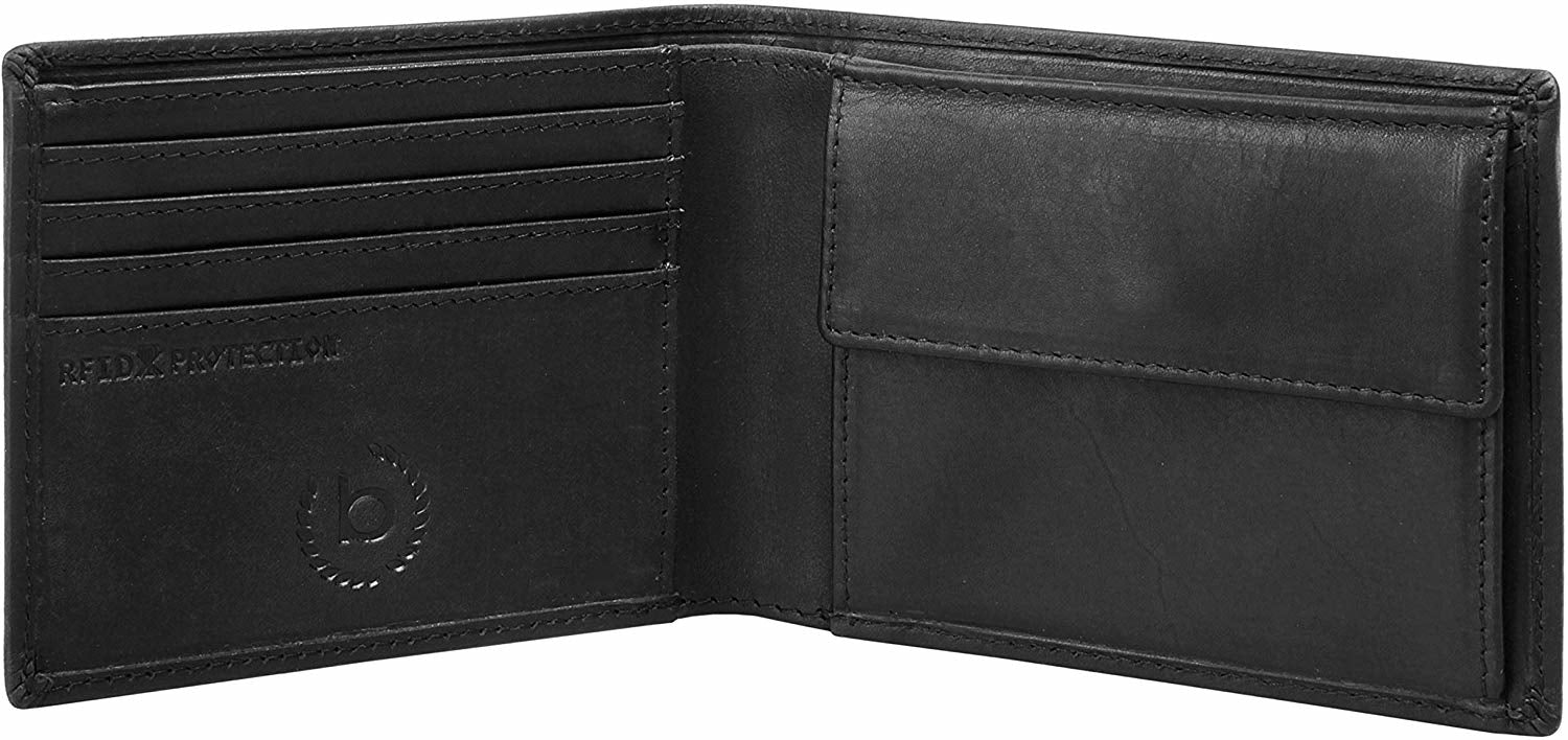 Bugatti cases Bugatti – Romano Scheintasche – RFID-Schutz, 4 Kartentaschen, Münzfach – 120×90×10 mm – Schwarz – 1 Stk.