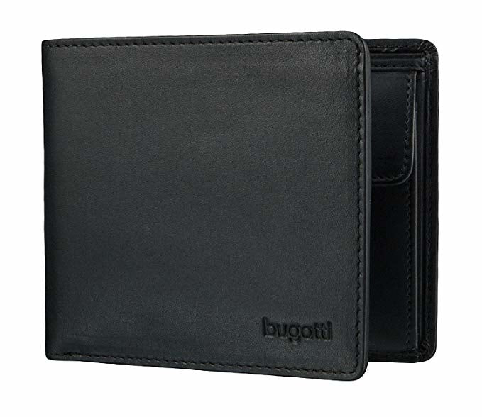Bugatti cases Bugatti – Kartenetui Primo – 4 Kartenfächer, Münzfach – 115 × 90 × 15 mm – Rindleder – Schwarz – 1 Stk.